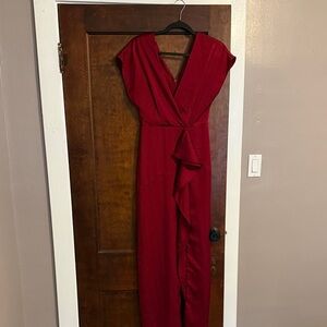 Elegant Red Maxi Dress